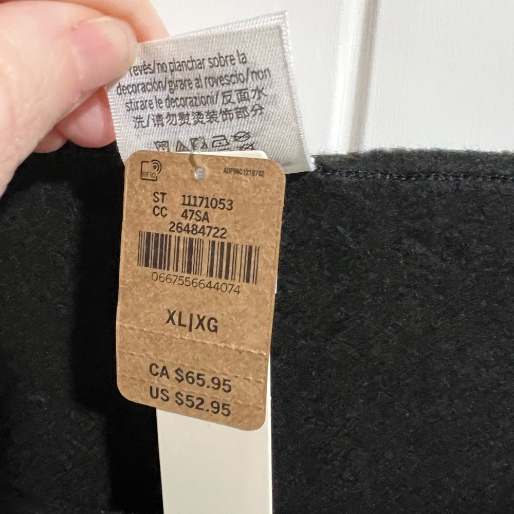 NEW‎ NIP VS PINK Victoria Secret black crop crew sweatshirt XL - Picture 7 of 8
